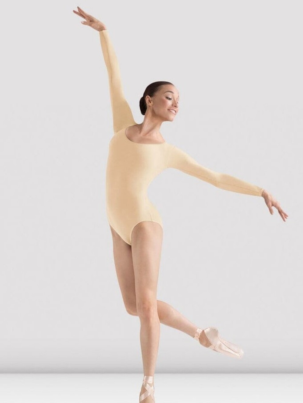 NWT Bloch Lepsi Long Sleeve Leotard Women's Size Medium Nude/Sand